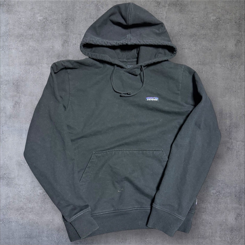 Patagonia Pullover‎ Mens Small Black Hoodie Sweatshirt Regular Fit Logo SP21